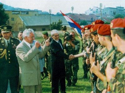 Croatia is liberated from Serb occupation August 1995, dr Franjo Tudjman congratulates the forces