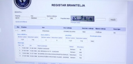 Croatian Veterans Register at https://registar.branitelji.hr   Photo: Pixsell