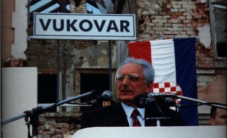 Franjo Tudjman in liberated Vukovar 8 June 1997