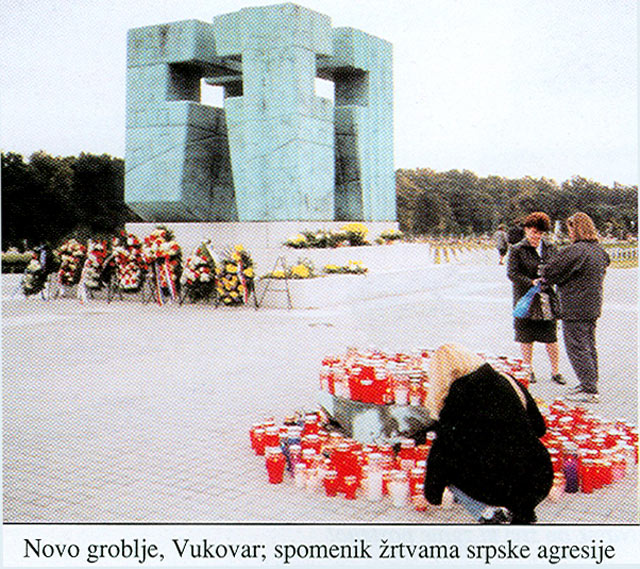 New cemetery, Vukovar Monument to victims of Serb aggression