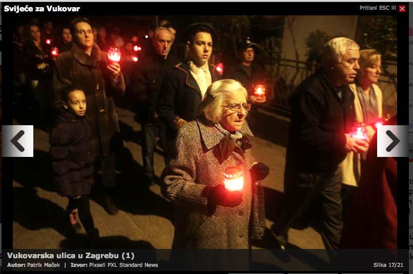 A procession of honour in Zagreb, Croatia - remembering Vukovar - Nov 2013 Photo: Patrik Macek/Pixsell