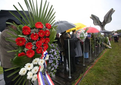 Jasenovac, Croatia, May 2014  Wreaths and flowers to remember WWII victims  Photo: FaH