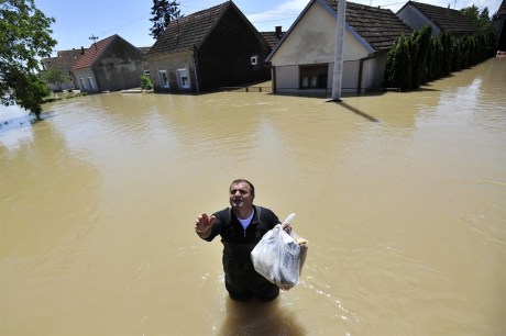 Flood at Gunja near Slavonski Brod Croatia