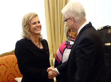 Kolinda Grabar-Kitarovic with Ivo Josipovic Photo: Zeljko Lukunic/Pixsell