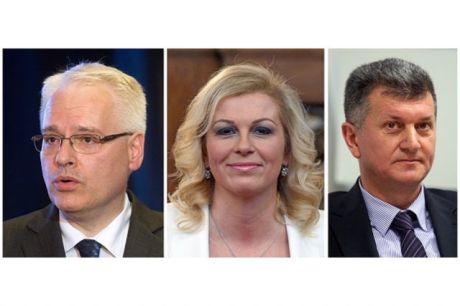 Left: Ivo Josipovic Centre: Kolinda Grabar-Kitarovic Right: Milan Kujundzic