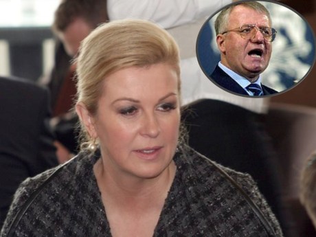 Kolinda Grabar-Kitarovic President-elect of Croatia Inset: Vojislav Seselj, indicted war criminal