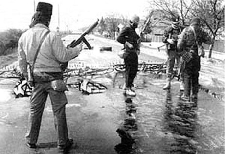 Armed Serb rebels commenced aggression in Croatia with barricades 1990