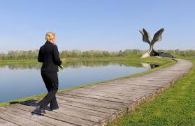 Croatian President Kolinda Grabar-Kitarovic At Jasenovac memorial centre 22 April 2015 - 70 Anniversary of liberation of this WWII camp where thousands lost their innocent lives  