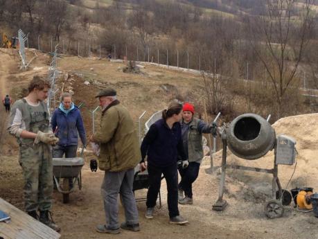 Volunteers at work in Kuterevo Bear Refuge