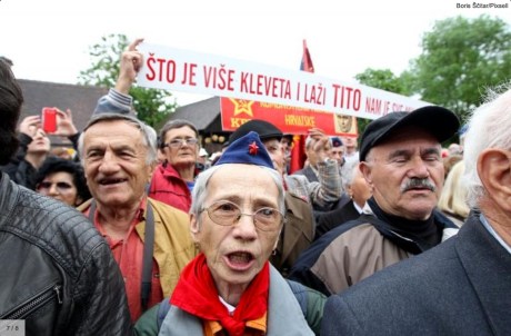 Delusional, unkempt, ageing Communism sympathizers from all over former Yugoslavia descended upon Tito's birthplace to pay birthday tribute to communist crimes and their top executor - Josip Broz Tito Photo: Screenshot www.24sata.hr Boris Scitar/Pixsell