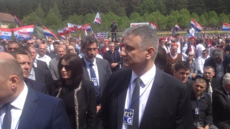 Front: Tomislav Karamarko, Leader of the Opposition/HDZ At Bleiburg 16 May 2015 Photo: hrt.hr