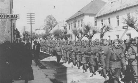 Croatian Regular Army Formed 1941 as Kingdom Of Yugoslavia Folded Home Guards/Domobrani march in Gospic 1941
