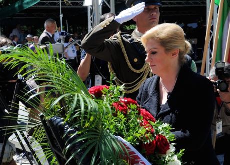 President Kolinda Grabar-Kitarovic at commemoration of WWII Antifascist battles 22 June 2015 Photo: Office of the President, Croatia