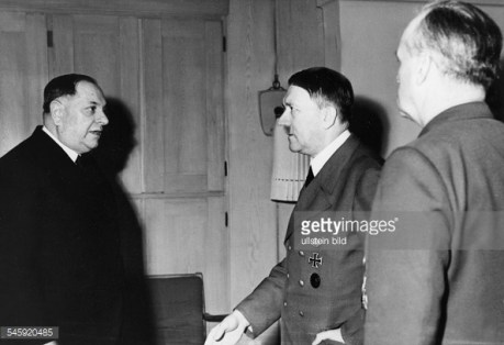 Serbia's World War II Prime Minister Milan Nedic with Adolf Hitler
