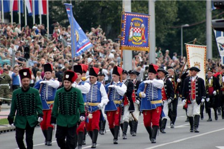 Croatian military parade 20th Anniversary of Operation Storm historical detachments marched also Photo: Screenshot HRT news