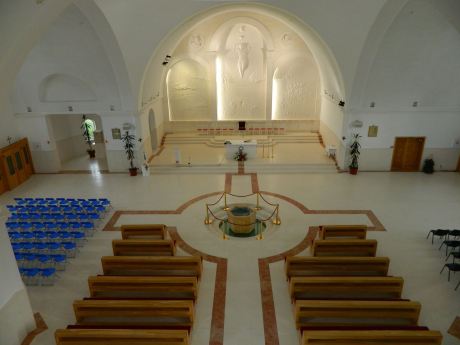 Church of Croatian Martyrs Udbina the altar and the Glory of Croatian Martyrs relief by Kuzma Kovacic