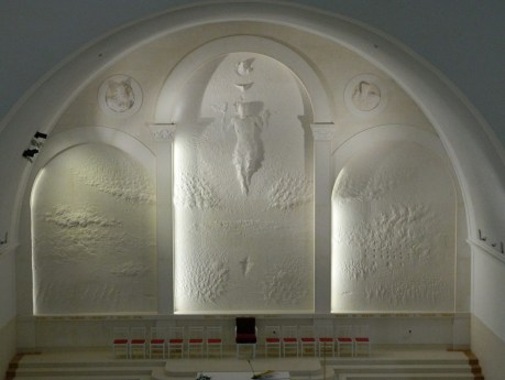 The Glory of Croatian Martyrs Sculpture relief by Kuzma Kovacic Church of Croatian Martyrs Udbina Croatia