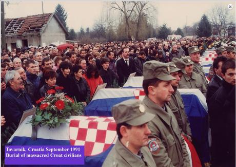 Tovarnik, Croatia, September 1991 Some civilians massacred by Serb forces were found and buried with dignity