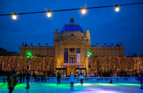 Ice Rink at King Tomislav Square Zagreb Croatia