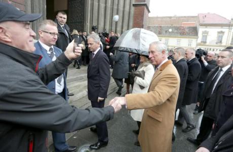 Prince Charles at Holy Trinity Square in Osijek, Croatia 15 March 2016 Photo: Davor Kibel