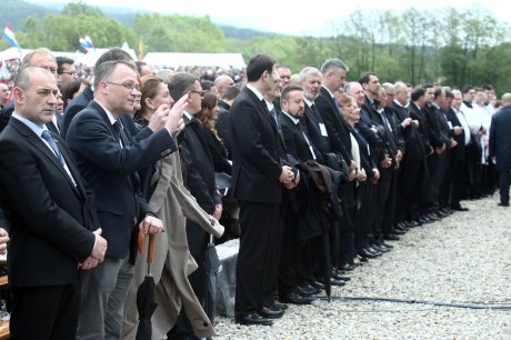 Croatian government and parliamentary leaders at Bleiburg 14 May 2016 Photo: Sanjin Strukic/Pixsell