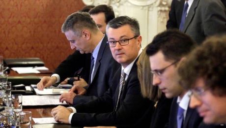 Left: Tomislav Karamarko, First Deputy Prime Minister of Croatia Centre: Tihomir Oreskovic, Croatia's Prime Minister Right: Bozo Petrov, Croatia's Deputy Prime Minister 