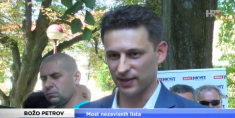Bozo Petrov Most/Bridge of independent parties Photo: Screenshot hrt.hr 3 September 2016