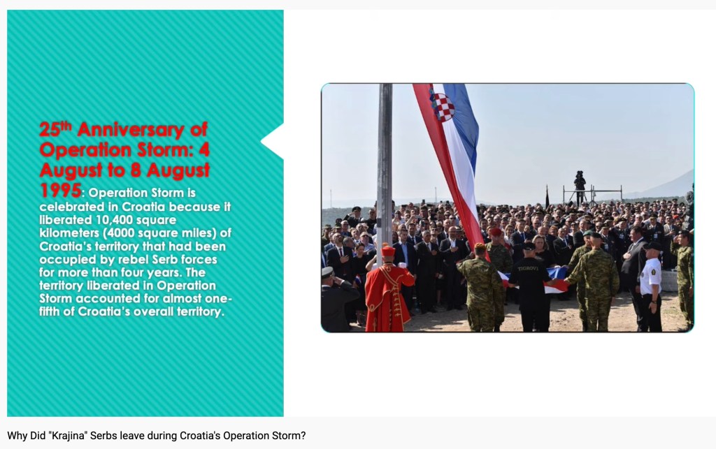 Croatian Operation Storm 1995 and the Serb Self-imposed Exodus From&nbsp;Croatia