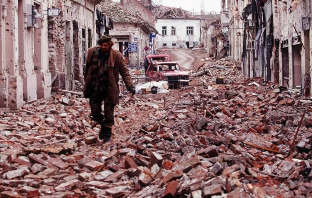 Devastated Vukovar from Serb and Yugoslav Army aggression - November 1991