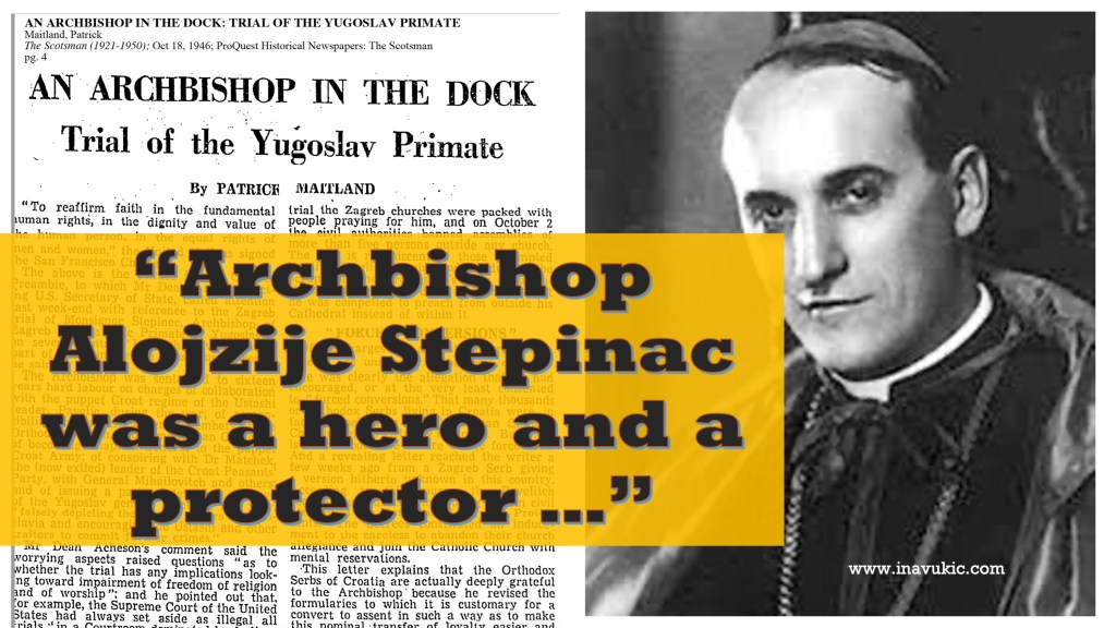 ARCHBISHOP ALOJZIJE STEPINAC IN THE&nbsp;DOCK￼